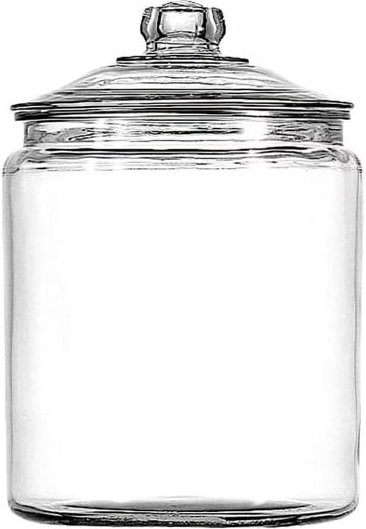 2 Gallon Glass Storage Jar with Airtight Lid, Food Container for Pantry Kitchen Organization, BPA Free Wide Mouth Clear Canister for Sugar Flour Rice Candy Dry Goods Display