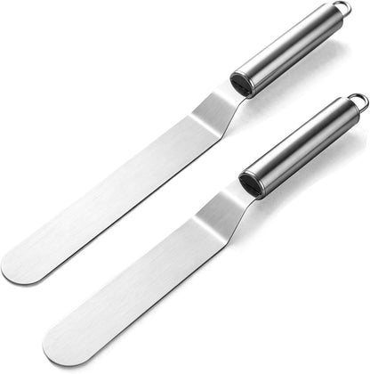 Offset Spatula Set, 6 & 8 Inch Stainless Steel Cake Decorating Tools