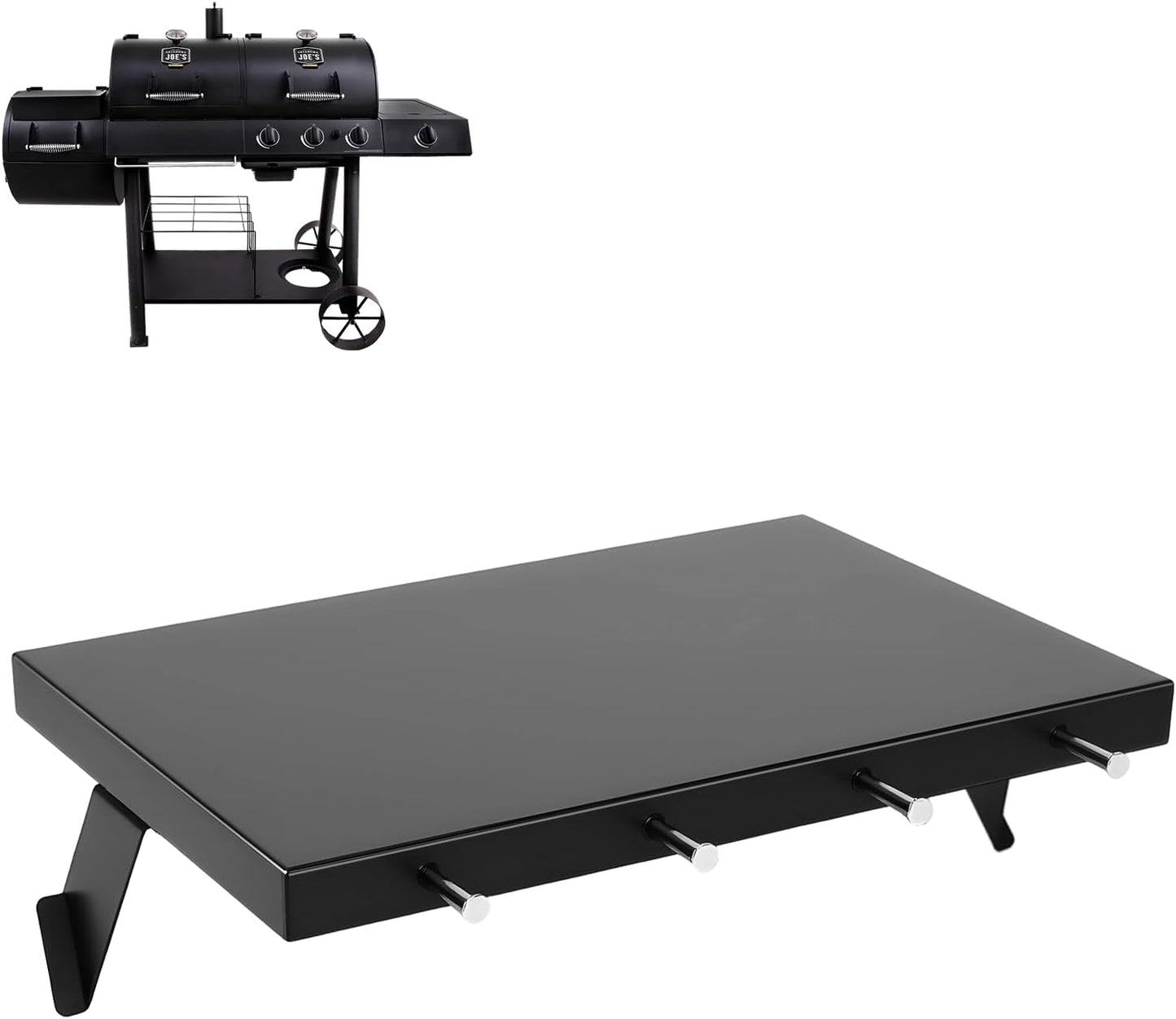 Upgraded Grill Table for Weber Kettle 22"/18"/26", Master Touch 22", Smokey Mountain, Recteq Pellet Grill RT-B380, Prep Station with Cutting Board, Basin, 4 Hooks, Shelf for Weber Kettle Accessories