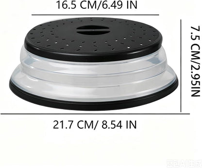 Small Collapsible Microwave Splatter Cover(black, 8 IN)