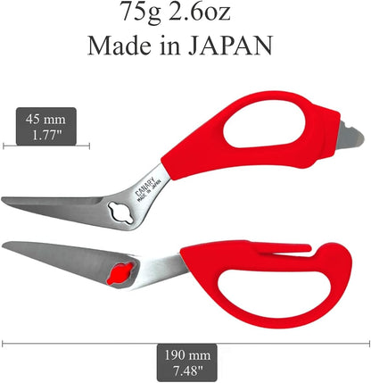 CANARY Japanese Kitchen Scissors Heavy Duty 8.2", Made in JAPAN, Dishwasher Safe Come Apart Blade, Multipurpose Kitchen Scissors, Sharp Serrated Japanese Stainless Steel, Black