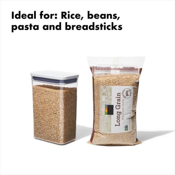 OXO Good Grips POP Container – Airtight 1.7 Qt for Coffee and More Food Storage, Rectangle, Clear