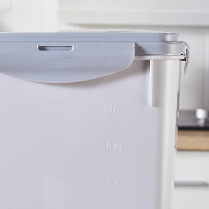 HANAMYA 10 Liter / 20 lbs Rice Storage Container with Measuring Cup, BPA free, For Rice | Grain | Pet Food | Flour, 2 counts, Clear