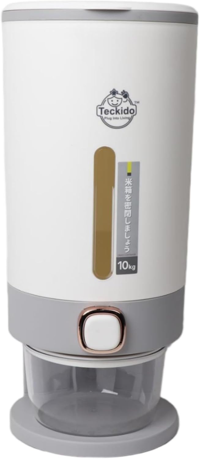 Rice Dispenser 22 Lbs(10 kg), Rice Storage Container Sealed Moisture Proof with Measuring Cup for Kitchen Pantry Household, BPA-Free,Green 1 Pack