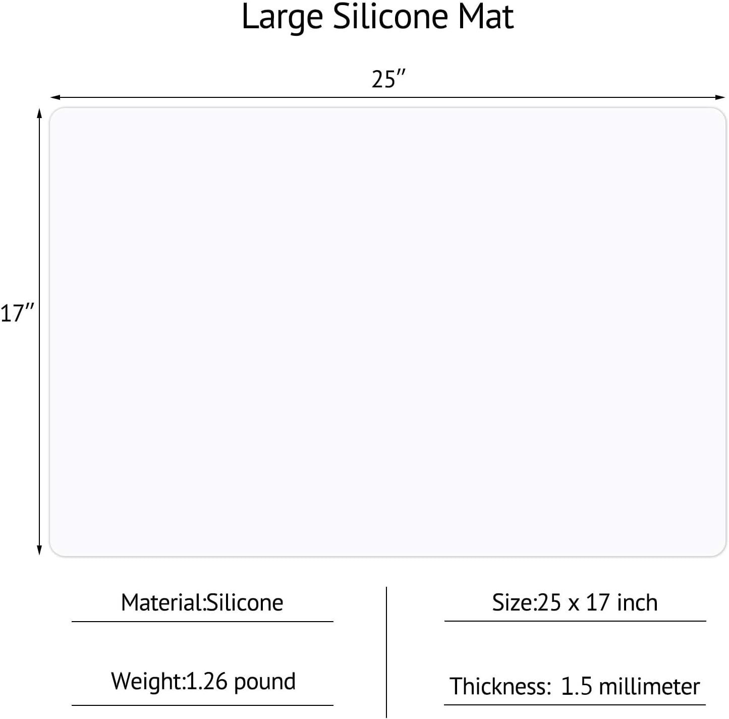 Gartful Extra Large Silicone Mats for Countertop, 28" by 20" Multipurpose Mat, Counter Table Protector, Desk Saver Pad, Placemat Nonstick Nonskid Heat-Resistant Pad, Black