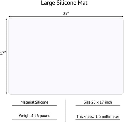 Gartful Extra Large Silicone Mats for Countertop, 28" by 20" Multipurpose Mat, Counter Table Protector, Desk Saver Pad, Placemat Nonstick Nonskid Heat-Resistant Pad, Black