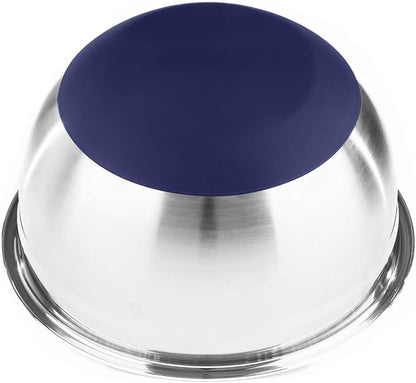 Stainless Steel Mixing Bowls with Lids and Non Slip Bases (Set of 3, Red)
