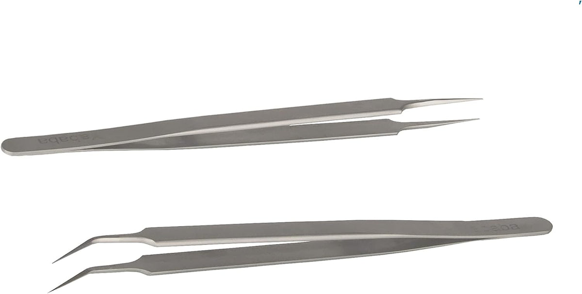 Tweezers, 5 Pcs Precision Tweezers Set, Anti-Static Stainless Steel Long Tweezers Kit for Electronics, Laboratory Work, Jewelry-Making, Craft, Soldering, Hobby, Watches, Car Machines Repair Etc