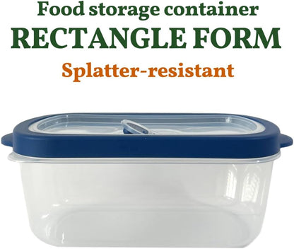 10-Piece Rectangle Food Storage Containers with Vented Lids, Airtight and BPA Free, Stackable, Microwave, Freezer, and Dishwasher Safe (GRAY)
