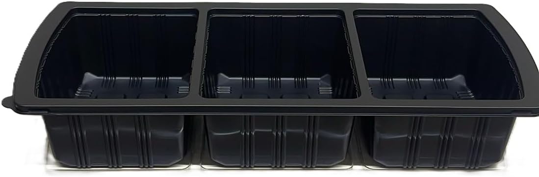 Royalty Premier 3 Compartment Meat Tray, 50 Base and 50 Lid Set