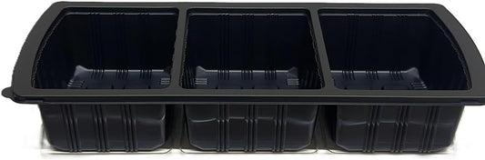 Royalty Premier 3 Compartment Meat Tray, 50 Base and 50 Lid Set