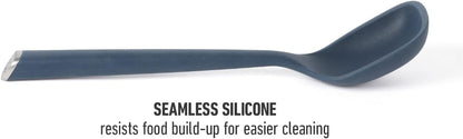 Calphalon Edge Silicone Spoon, Flexible Silicone Cooking Spoon with Reinforced Core, Heat-Resistant Nonstick-Safe Kitchen Spoon for Stirring, Mixing & Serving, Navy
