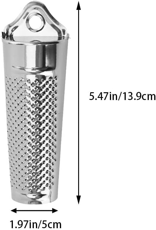 Nutmeg Grater Stainless Steel Cheese Grater Handheld Nutmeg Grinder with Container for Kitchen Hard Cheese Citrus Fruits Garlic Nut and Nutmeg