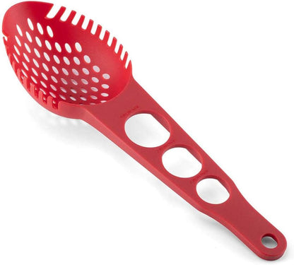 Spaghetti Spoon, 3 in 1 Colander Measuring Claw Tool for Kitchen (Red)