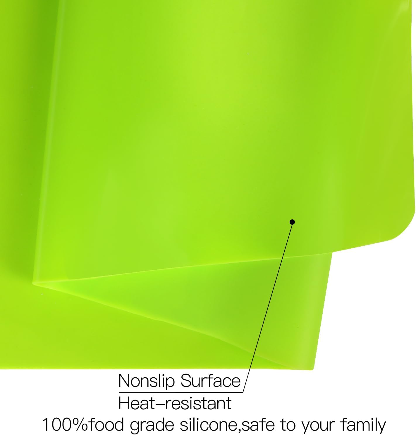 Extra Large Dark Green Countertop Mat - Silicone Table Kitchen Desk Mat - Non-Slip & Heat Resistant - Dinner Placemat Pastry Dough Rolling Mat - Colors B