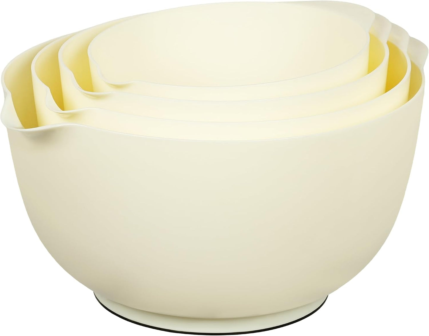 BoxedHome 4.5 Quart Large Plastic Mixing Bowls, Microwave Safe Mixing Bowl Set with Pour Spout, Nesting Bowls for Space Saving Storage(Violet Blue)