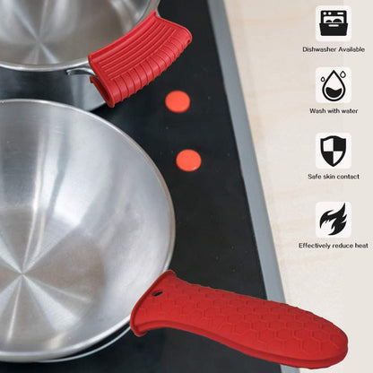 Silicone Hot Handle Holder, Heat Resistant Potholder Cookware Handle Cast Iron Skillets Handles Grip Covers for Cast Iron Skillet