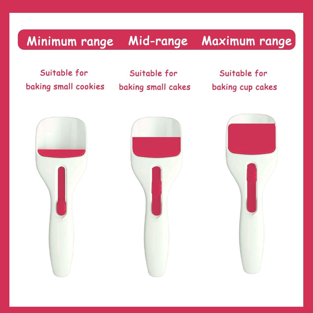 Cupcake Batter Dispenser Scoop with One-Touch Sliding Button