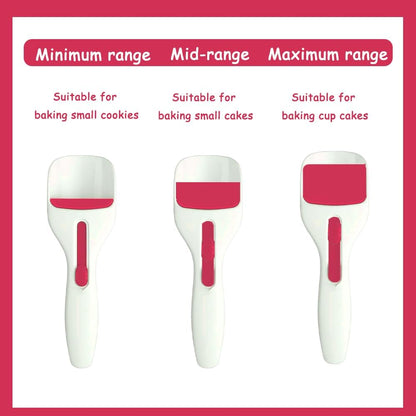 Cupcake Batter Dispenser Scoop with One-Touch Sliding Button