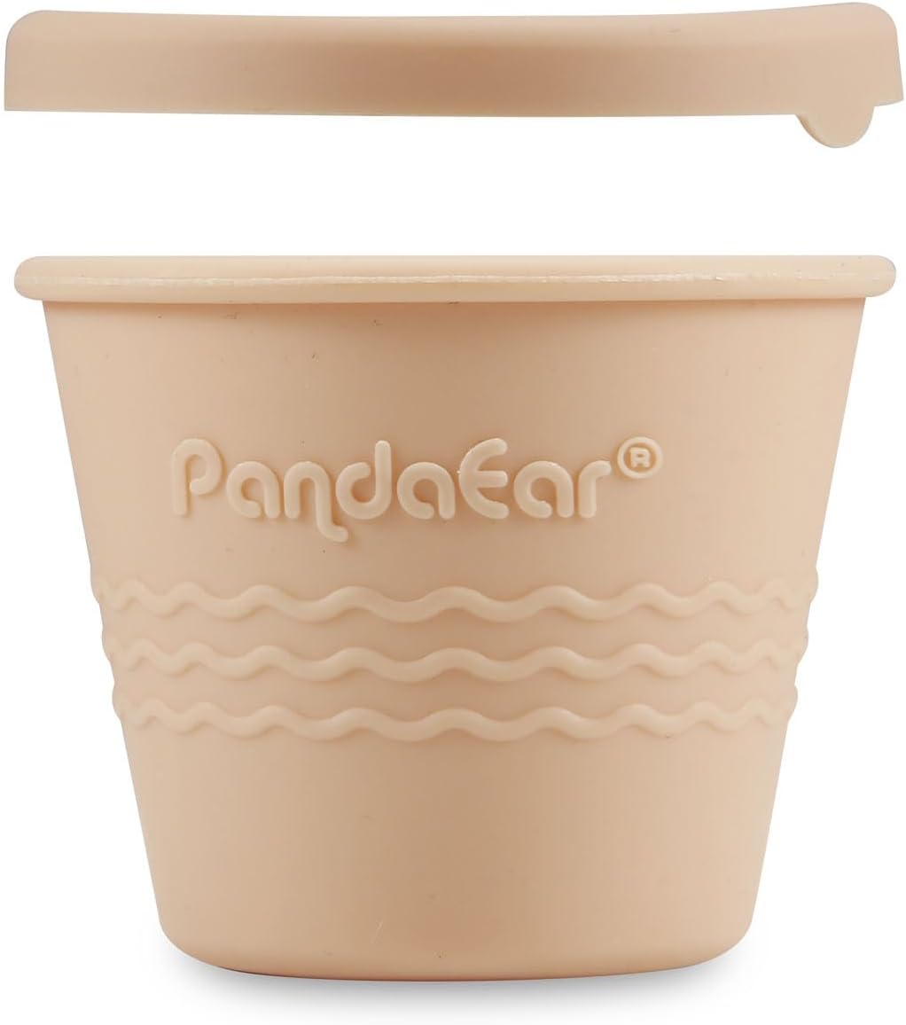 PandaEar 12 Pack Silicone Baby Food Storage Containers, 4 oz Reusable Small Snack Containers Freezer Storage with Airtight Lids Leak Proof for Infants Kids Babies, Microwave Safe