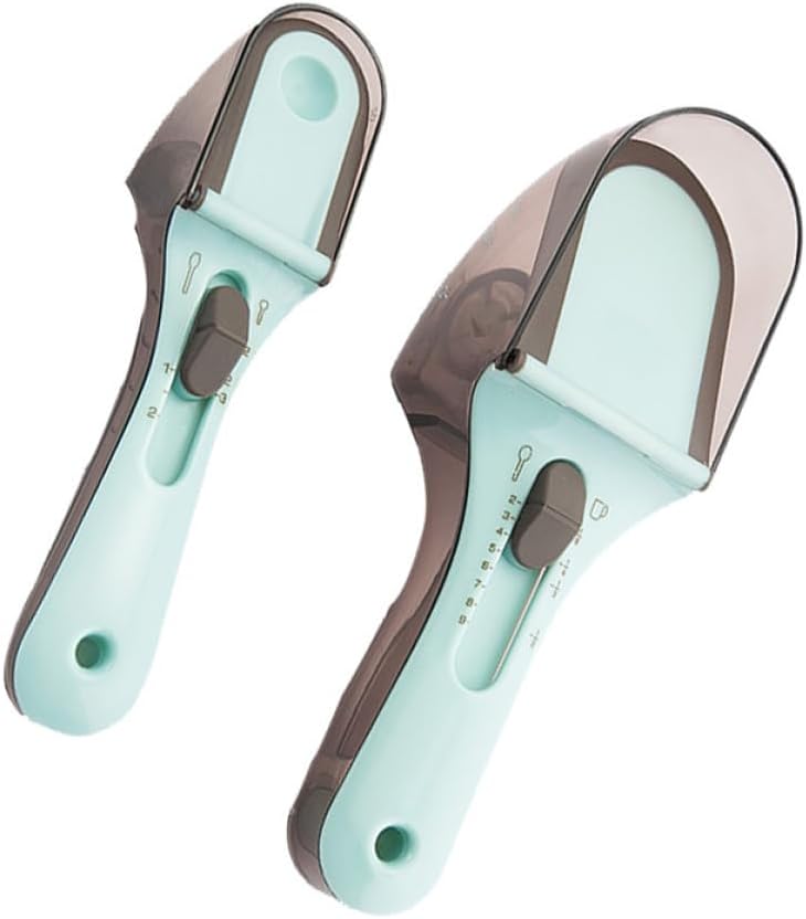 Cabilock 2Pcs Kitchen Measuring Cup Adjustable Measuring Spoons Plastic Cooking Baking Measure Tools (L +S)