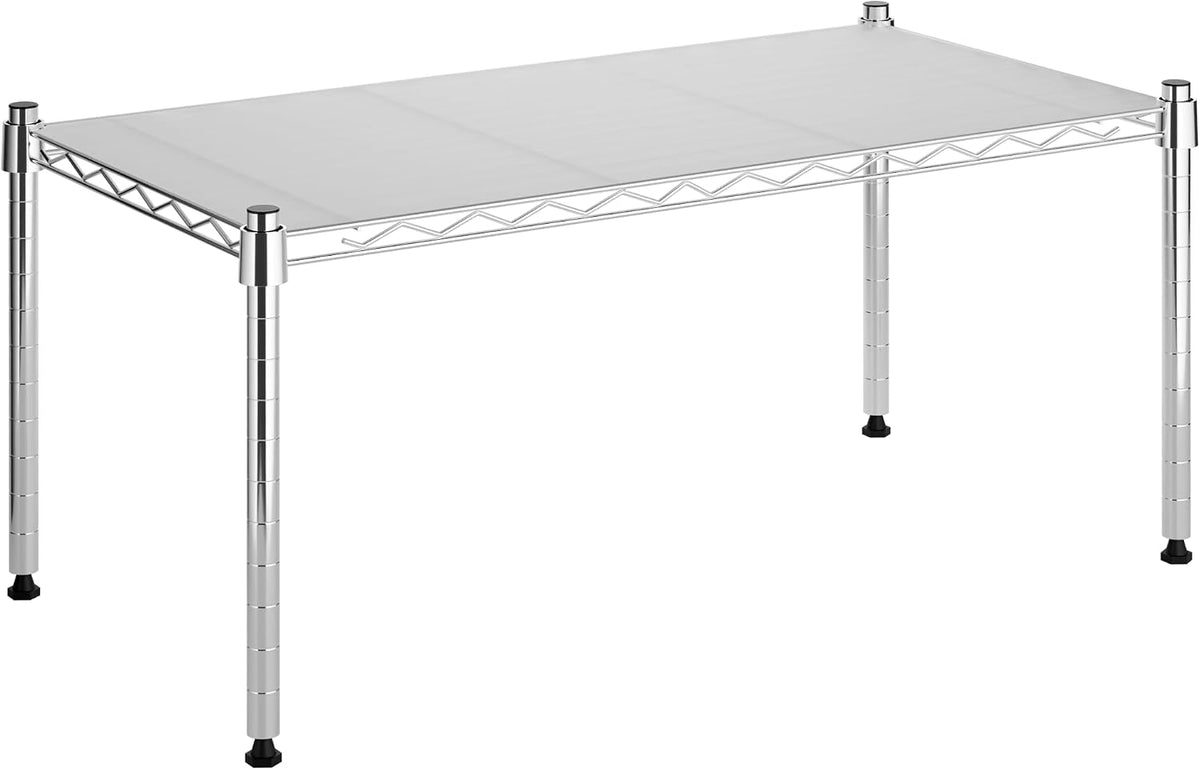 Whitmor 2-Wire Shelving Unit, Metal Storage Shelves, Stacking Shelf with Basket, Easy Assembly Home Organizer for Pantry, Kitchen, Garage, Plant