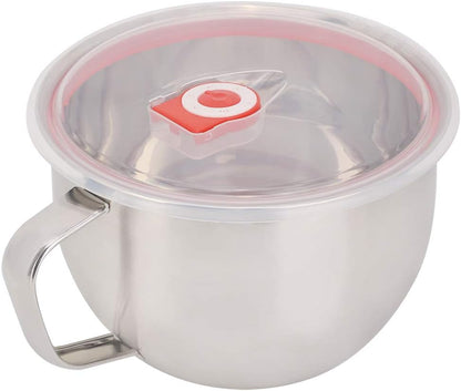 Haofy 1300ml Stainless Steel Instant Noodle Bowl with Handle Leakproof Lid for Soup Ramen Storage Suitable for Travel Home Office Use Easy Clean Durable Lightweight Food Container