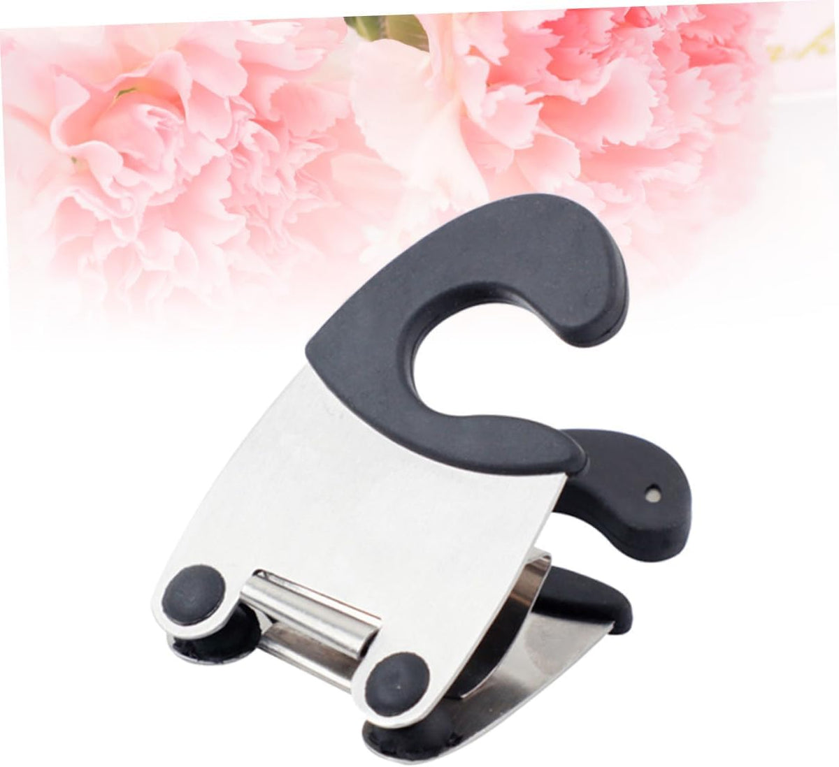 Pot Clip Spoon Holder, Stainless Steel Heat Resistant Kitchen Tool Black