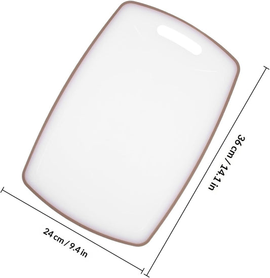 VALICLUD Multi-function Plastic Cutting Board Set, Non-slip Kitchen Chopping Boards with Juice Groove, Sturdy Home Kitchen Supply for Vegetable and Meat Prep