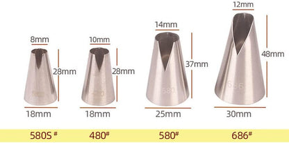 4B Piping Tip Set, Open Star Frosting Tips for Cake Decorating, 3 Pcs
