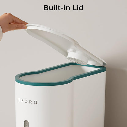 UFORU Rice Dispenser, Rice Storage Container with Measuring Cup for Kitchen Pantry Household, Dry Food Storage Containers Airtight, Sealed Moisture Proof, Cream White 11 Lbs