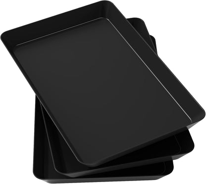 Lifewit Plastic Serving Tray for Party Supplies, 15" x 10" White Trays for Serving Food, Reusable Large Platter for Buffet, Fruit, Dessert, Snack, Veggie, Kitchen and Outdoor Use, Rectangle, 10 Pcs