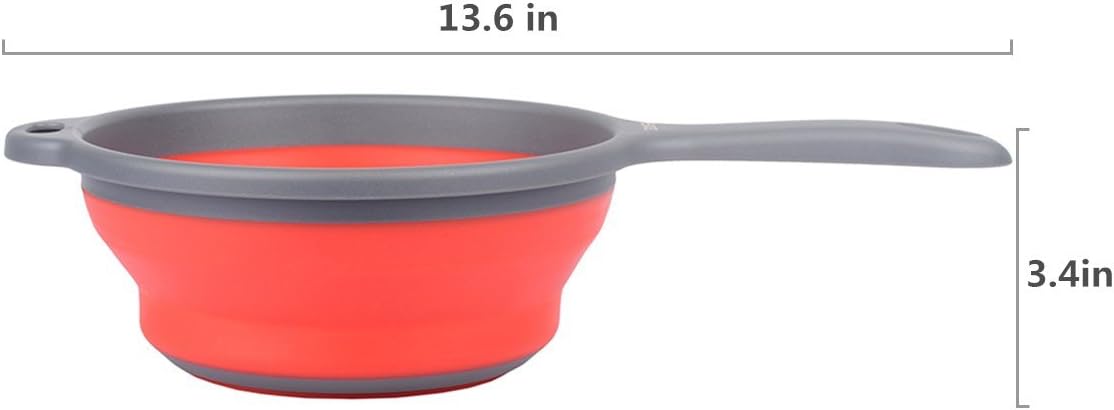 ZOER Kitchen Foldable Pasta Strainers,Collapsible Colanders with Handles,Space-Saver Folding Silicone Strainers Colander,Capacity of 2 quart (Green)