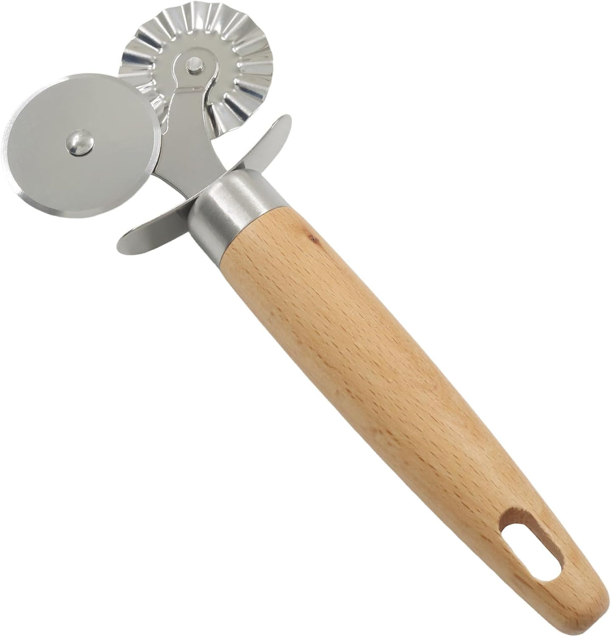 Double Wheel Dual-Head Pastry Cutter, 1Pcs