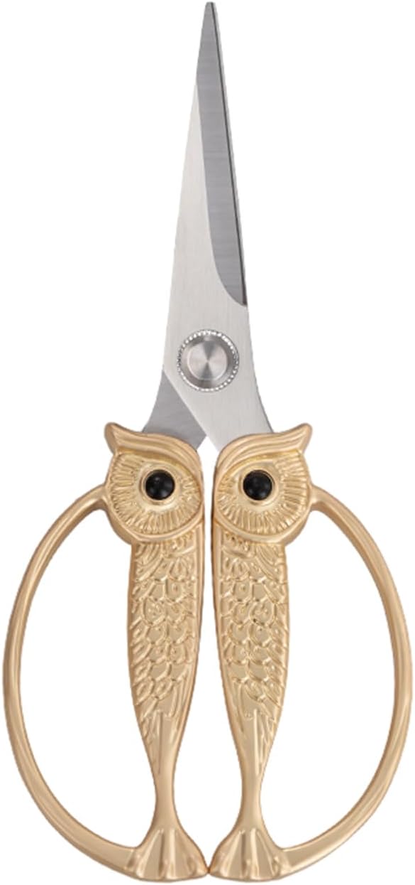 Kitchen Owl Scissors - Stainless Steel Kitchen Scissors, Sharp Meat Scissors, Dishwasher Safe, Heavy-duty Poultry Scissors, Food Cooking Scissors, Gift for Men and Women (Pearl nickel, large)