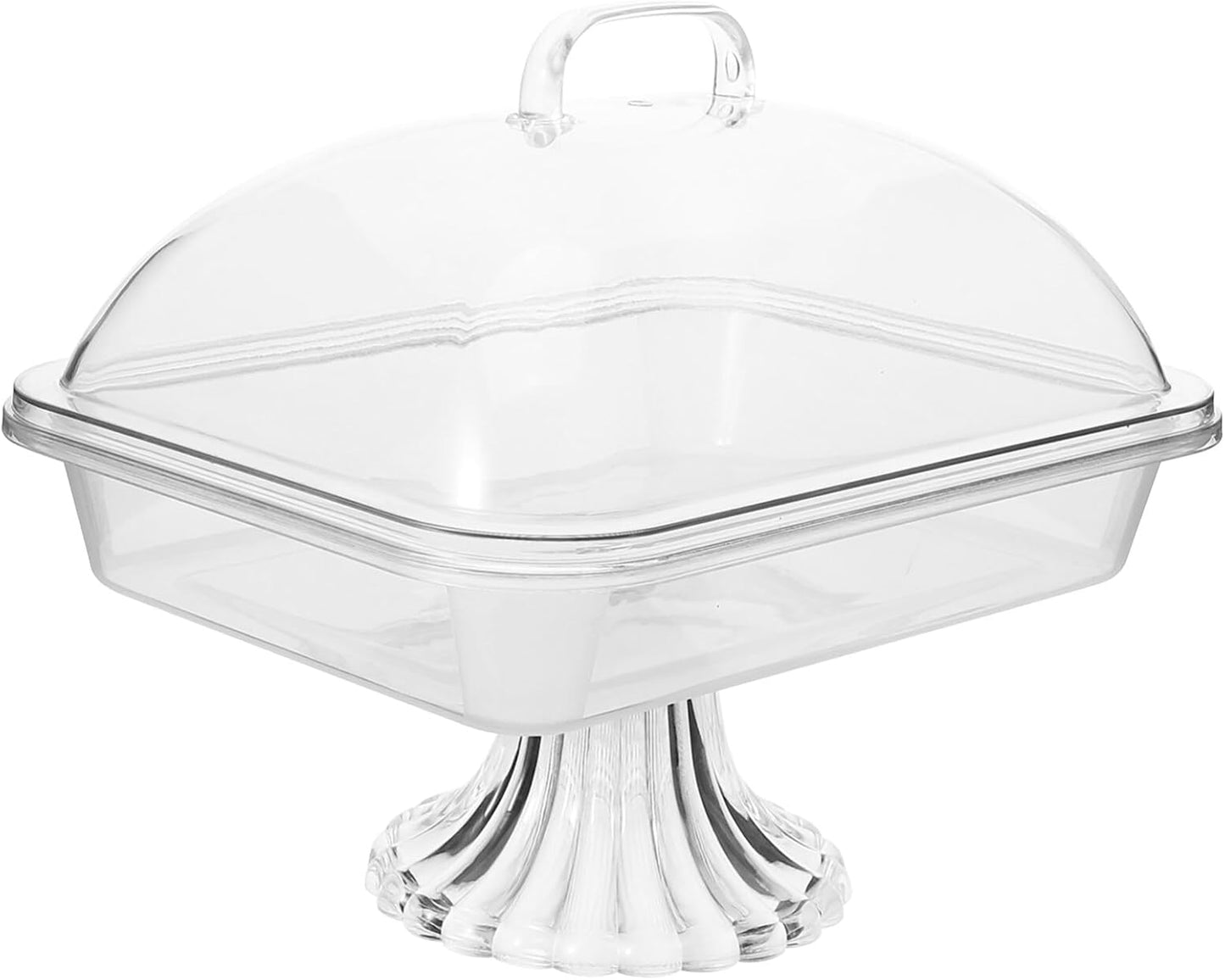 Cake Display Tray with Dome Clear Acrylic Cover Reusable Snack Serving Platter 10.82X8.46X8.26In Perfect for Birthday Christmas and Party Dessert Presentation