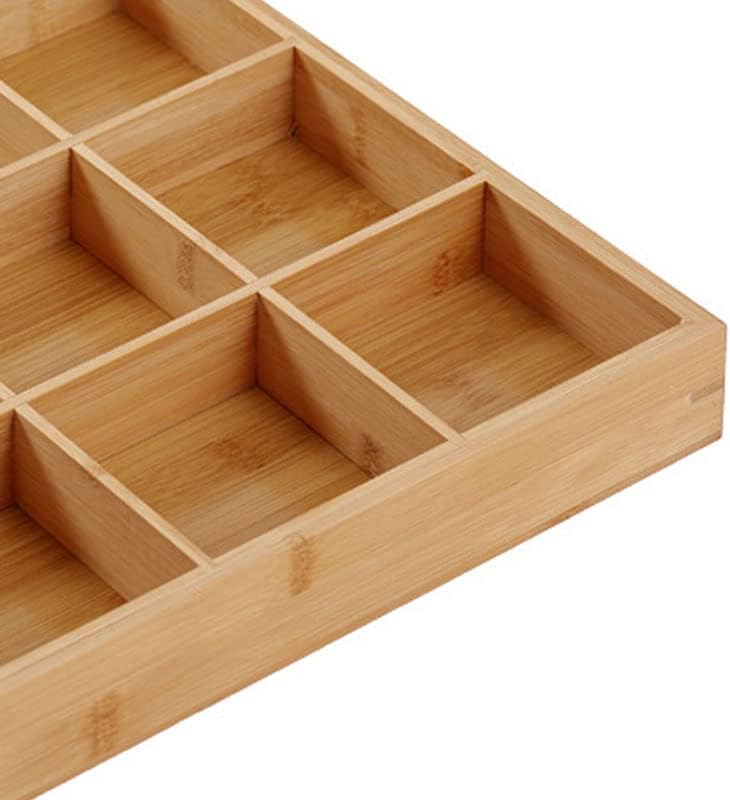 Divided Wooden Tray,Veggie Tray Serving Tray Divided Platter Wooden Food Server Multi Compartments Serving Tray for Hot Pot Restaurants Sushi Plate (6 Compartments)
