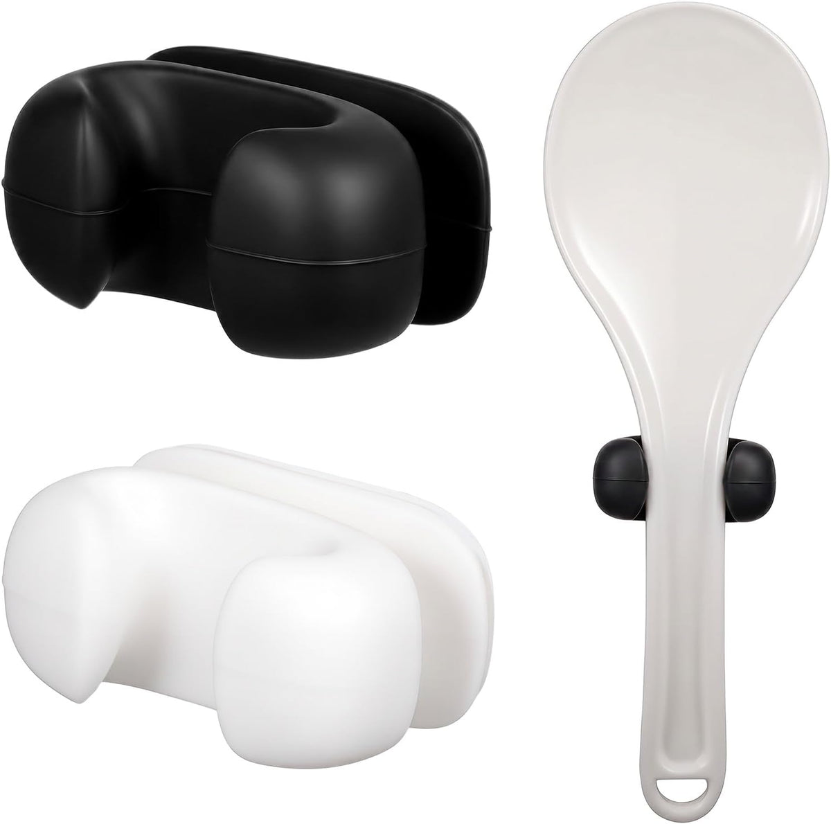 4Pcs Rice Paddle Holder- Mabor Self Adhesive Mount Rice Pot Spoon Holder