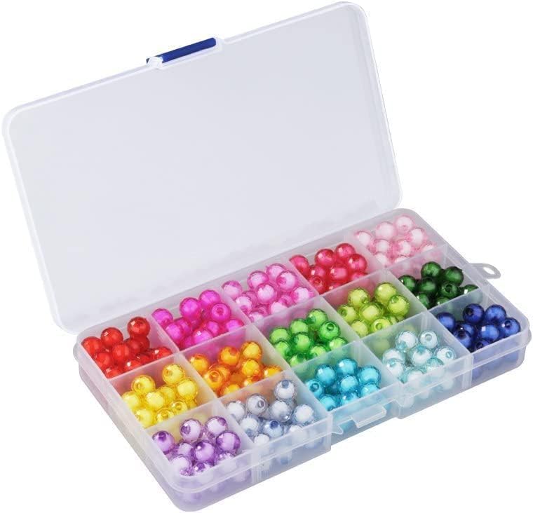 Yansanido 4 Pcs 15 Grids Clear 6.85 Inch X 3.85 Inch Adjustable Small Removable Clear Plastic Jewelry Organizer Divider Storage Box Jewelry Earring Tool Containers