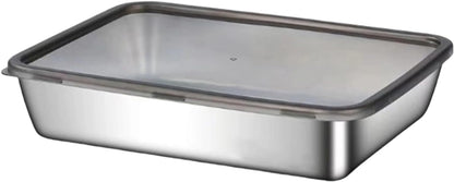 Food Prep BBQ Tray Grills Prep Serving Platter for All Your Grilled Barbecue Grilling for Cooked and Raws Meat Stainless Steel Serving Trays for Food