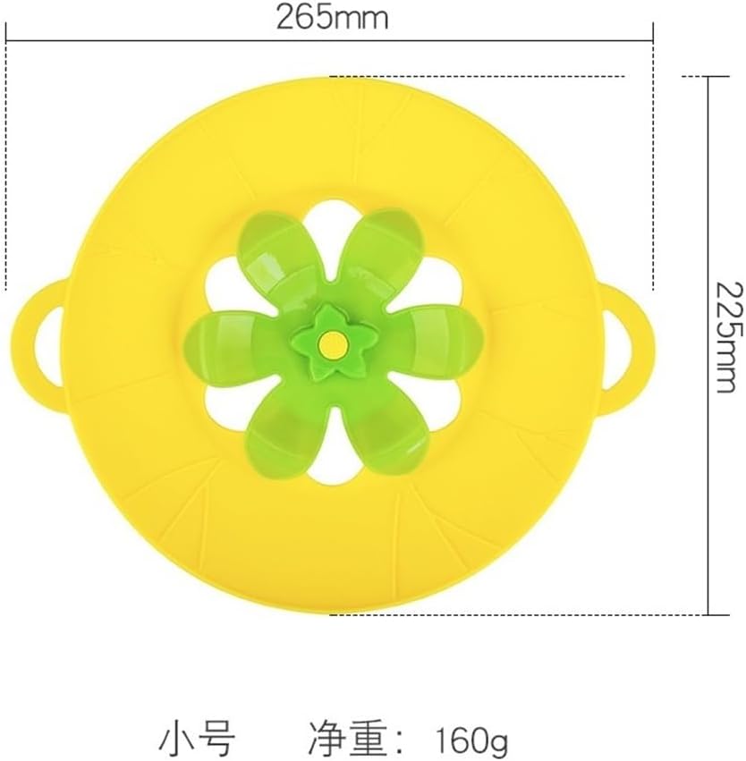 Silicone Boil Over Spill Safeguard - Food Grade Kitchen Stopper Lid For Pots And Pans - Eco-Friendly Silicone Cover In Grey And Yellow(Yellow,Small)