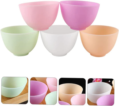 FOMIYES 5pcs Odorless Silicone Bowl Flexible Mixing Bowls for Home Use for Facial Mask Prep Sauces and Ingredients Dishwasher Safe