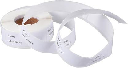 DOITOOL Writable Blank Sticker Labels 1 Roll of Food Marked Classified Stickers for Easy Organization and Date Tracking Removable and Waterproof for Kitchen and Storage