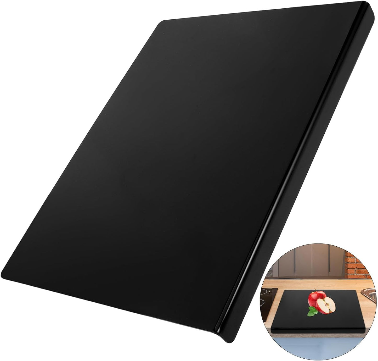 PRETYZOOM Black Non-slip Acrylic Cutting Board Large 42.5x32.5cm Kitchen Countertop Chopping Mat for Fruits Vegetables and Meat
