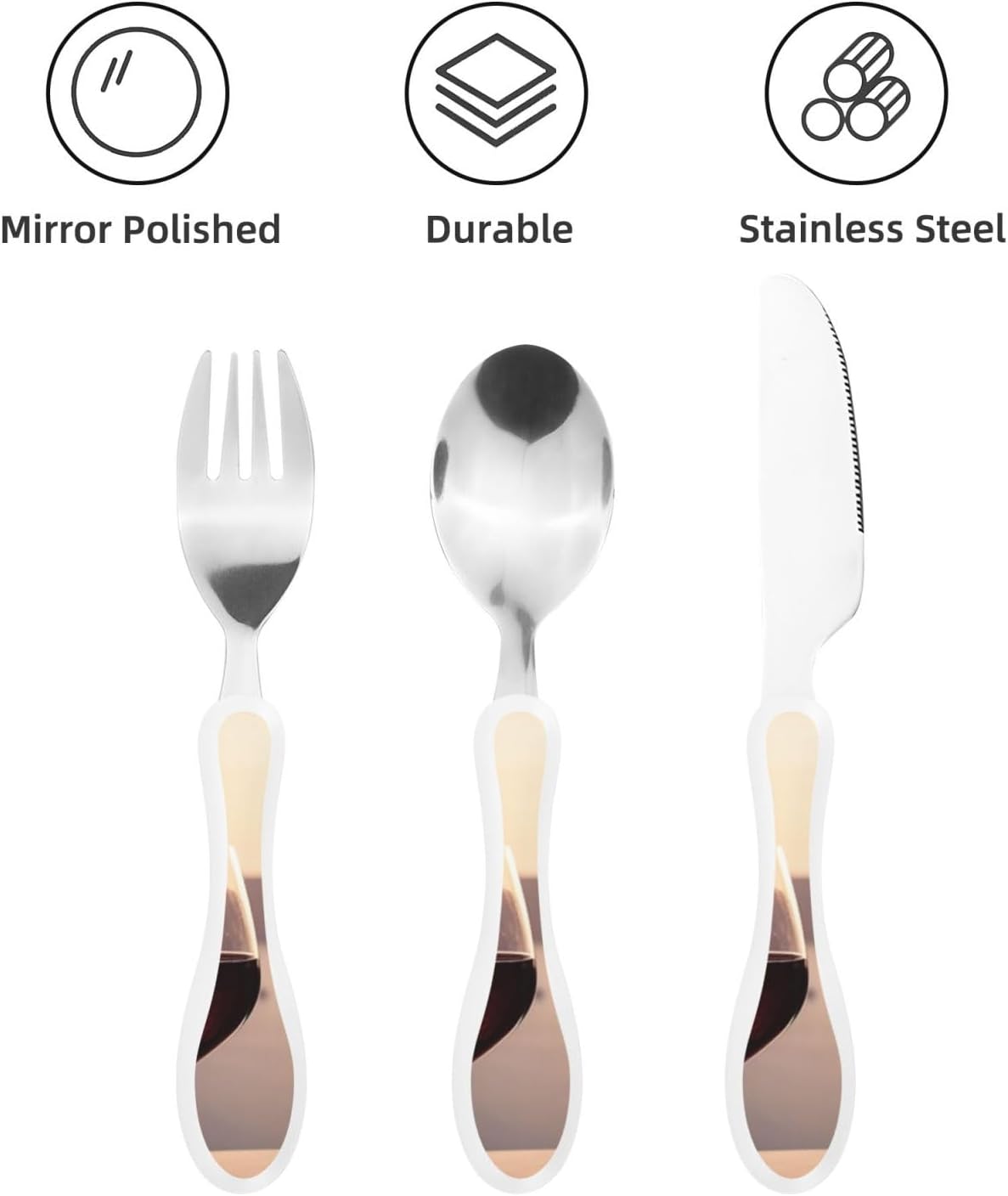 3-Piece Kids Silverware Set With Storage Case, Stainless Steel Reusable Children Safe Knife Spoon Fork Set Insects Love Children Flatware Set For Kids Lunch Box
