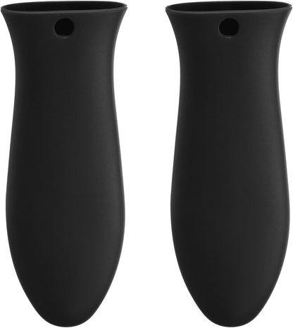 uxcell 2pcs Silicone Hot Handle Holders, Cast Iron Skillet Handle Covers Silicone Pan Handle Sleeve for Frying Pans Griddles Cookware Handles, Orange
