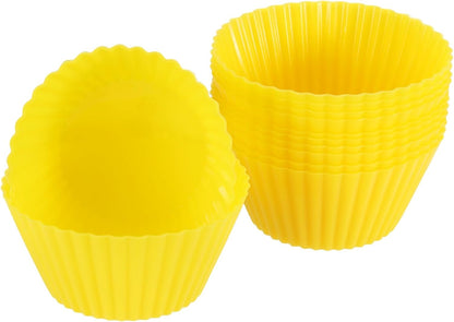 uxcell 18Pcs Silicone Cupcake Liners, Non-Stick Baking Cups, for Cooking Eggs, Baking Muffins and Make a Cake(Pink)