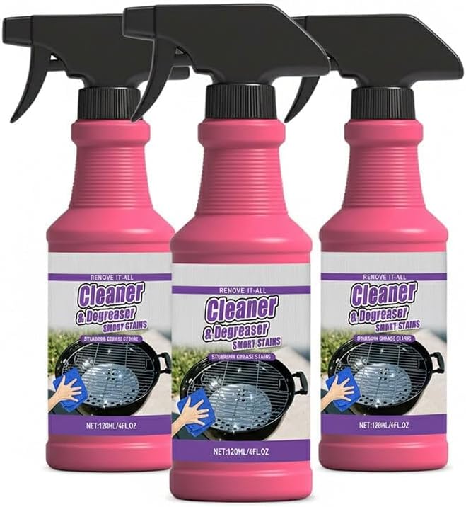 SakerPlus Heavy-Duty Grill Cleaner Spray, Degreaser for Grill Grates, BBQ Grills, Frying Pans and Cookware, Removes Baked-On Grease, Burnt-On Residue and Carbon Buildup (1PC)