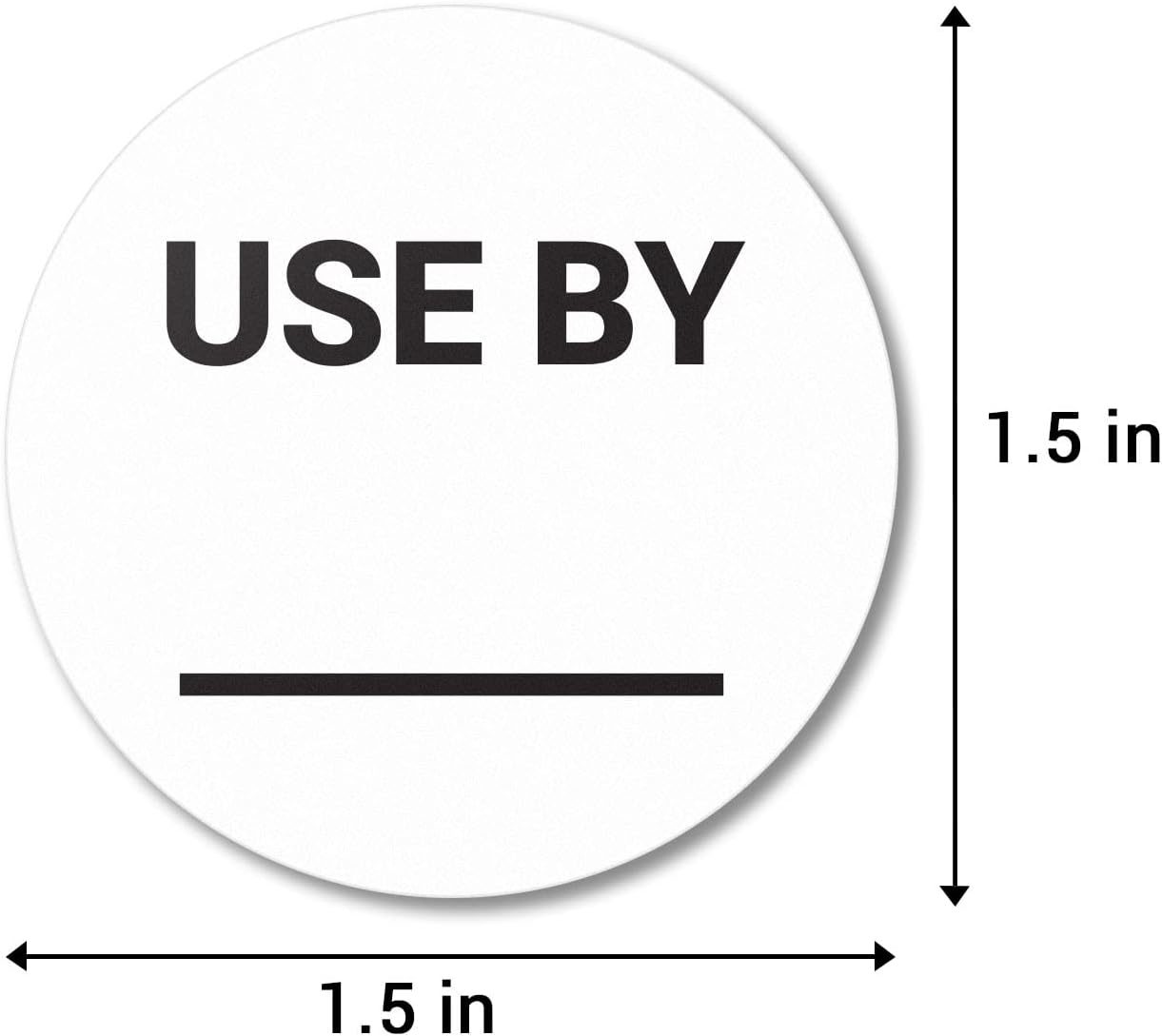 Use by/Expiration Food Date Labels (1.5 inch, Round - 300 Labels) Use by Date Stickers for Food Service, Dating Food Rotation, Best Before Food Prep, Delis or Restaurants