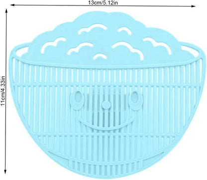 Clip On Strainer All Pots and Pans,Plastic Leaf Shape Rice Wash Sieve,Pasta Strainer Clip on Food Strainer Meat Vegetables Fruit PP Kitchen Colander,Rice Wash Tool,Blue 1204060NZX40QH 13x11x3.5cm